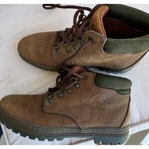 Timberland Women’s Size 9 Brown Leather Hiking Boots Rugged Trail Outdoor